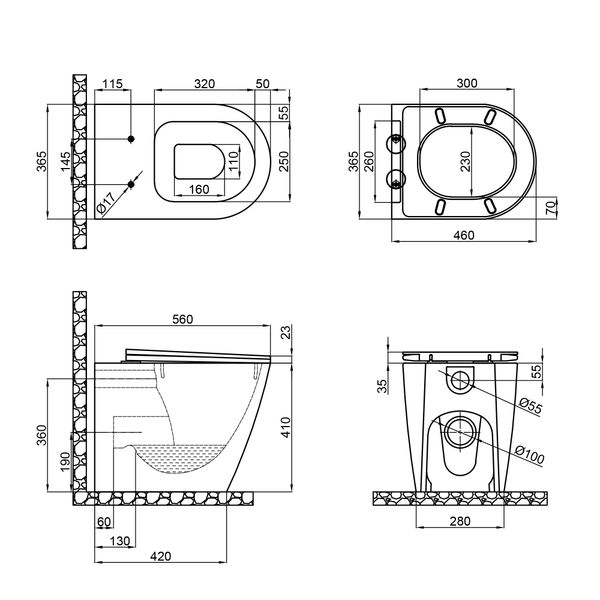 Унітаз підлоговий Qtap Swan безобідковий з сідінням Soft-close QT16223178W SD00045432 фото