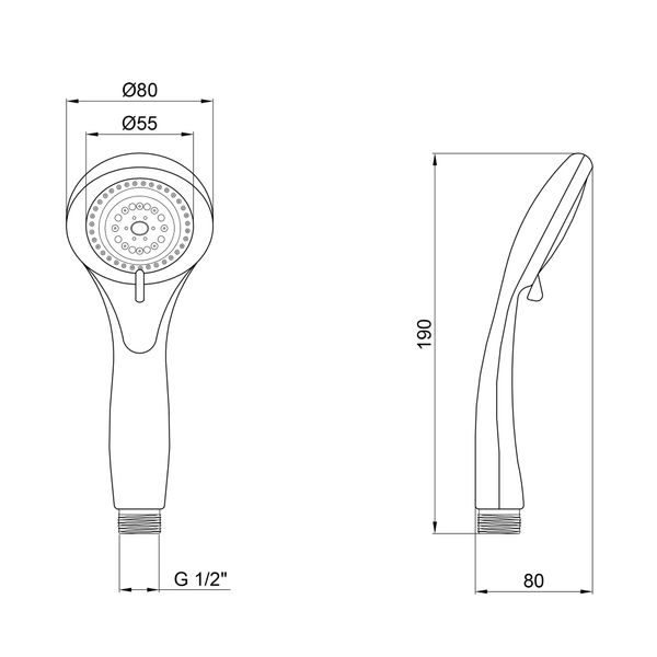 Лійка для ручного душу Лейки Lidz Niagara 24 80 мм округла LDNIA24CRM39332 Chrome SD00045436 фото