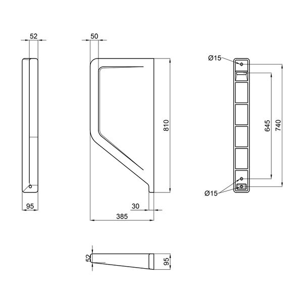 Переділ для пісуара підвісний Qtap Crow 100x390x830 White SD00045967 фото