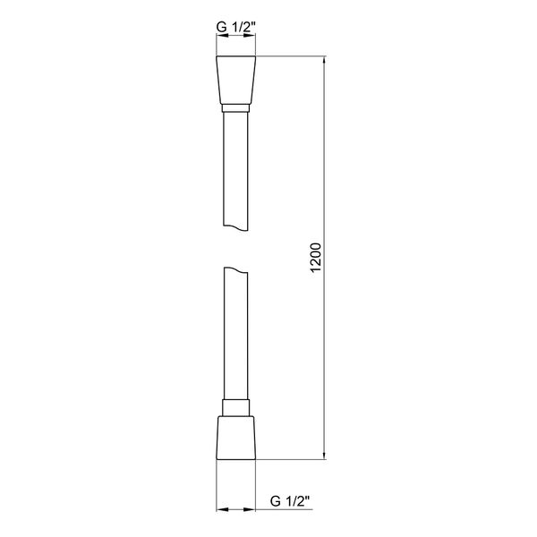 Шланг для ручного душа Qtap Hadice 1200 мм QT054BL43073 Black Matt SD00049190 фото