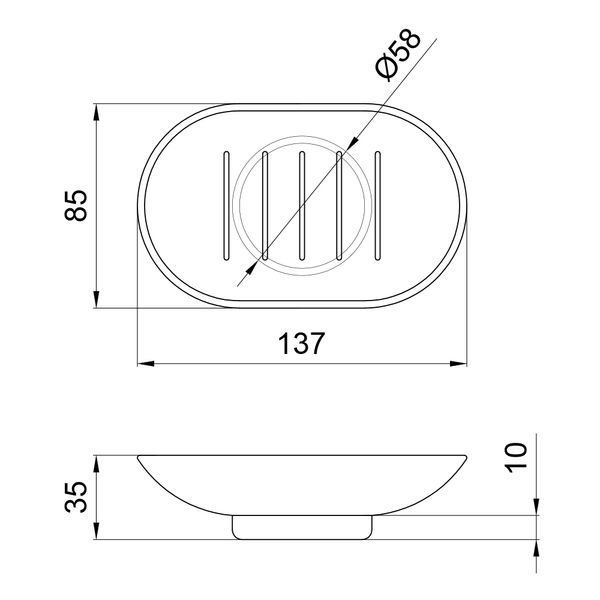 Мильниця Lidz Oreo 0210 (матове скло) LDORE0210CRM32454 Chrome SD00038556 фото