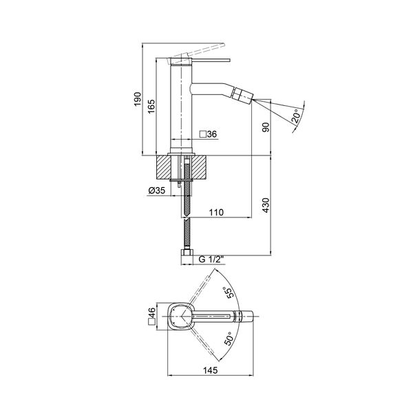 Змішувач для биде Qtap Robin QTROB2060102B Black Matt SD00047555 фото