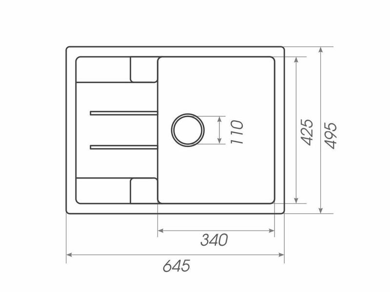 Гранитная мойка для кухни Platinum 6550 INTENSO матовая Графит SP000025103 фото