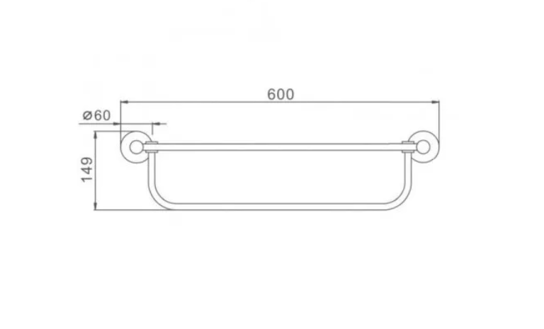 Полиця з тримачем для рушників Frap F30124, нержавіюча сталь, 600 мм F30124 фото