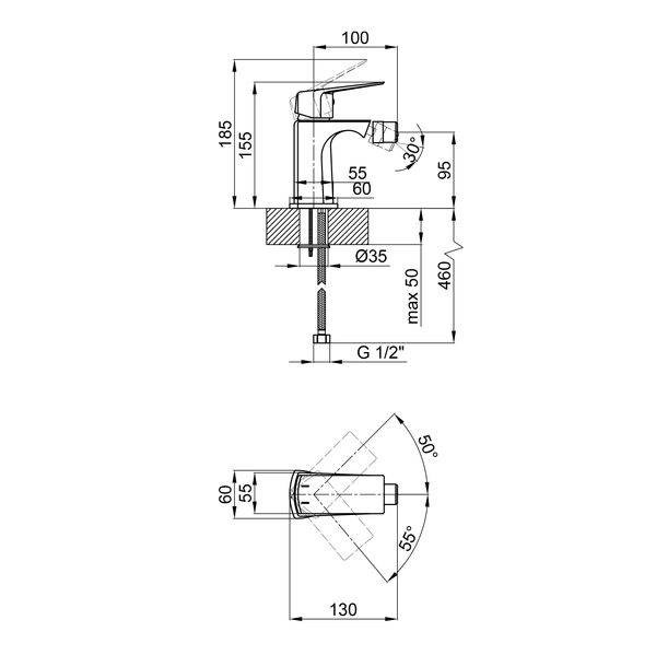 Змішувач для биде Qtap Lodenice QTLOD2030101C Chrome SD00041951 фото