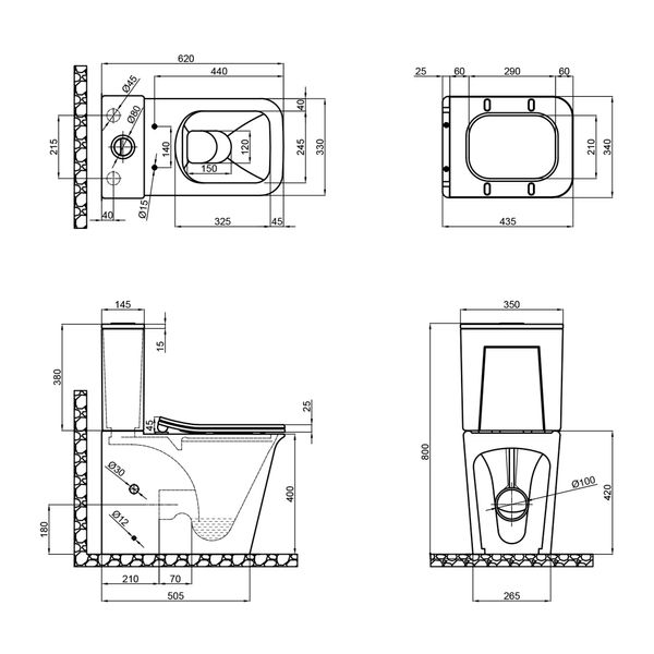 Унітаз-компакт Qtap Nando безобідковий з сидінням Soft-close QT12221222AW SD00046563 фото