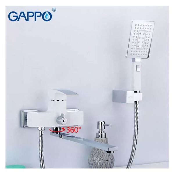 Смеситель для ванны GAPPO G2207-7, белый/хром G2207-7 фото