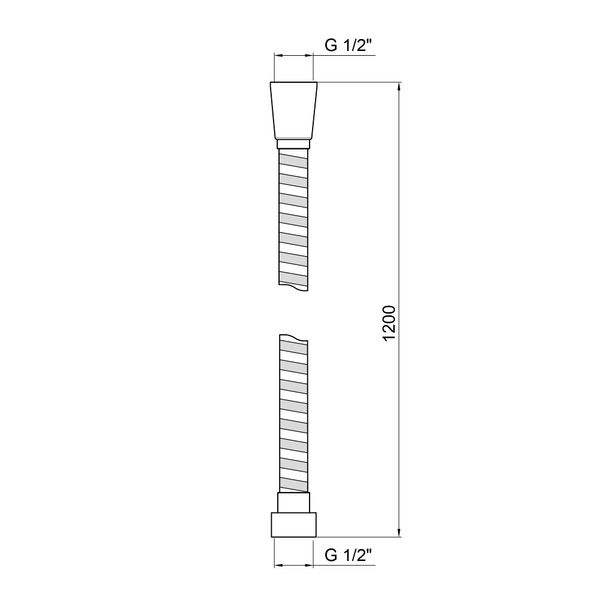 Шланг для ручного душа Qtap Hadice 1200 мм QT00520 Chrome SD00032698 фото