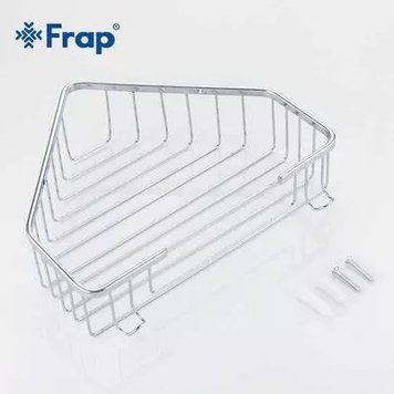 Полка металлическая угловая Frap F335, 240х60 мм, хром F335 фото