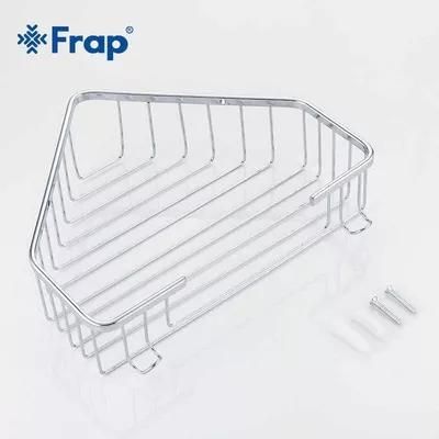 Полиця металева кутова Frap F335, 240х60 мм, хром F335 фото