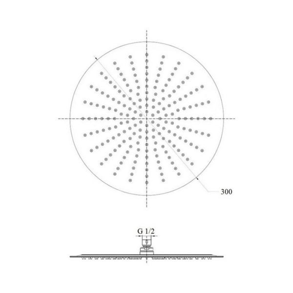 Лейка для верхнего душа Lidz Niagara 130 300 мм округлая LDNIA130NKS32451 Nickel SD00038553 фото