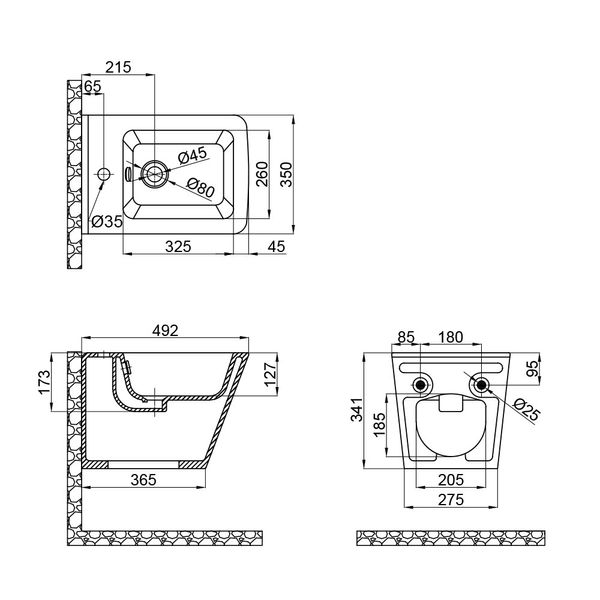 Біде підвісне Qtap Tern 485x345x330 White QT1755052FW SD00042537 фото