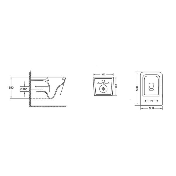 Унітаз підвісний Qtap Crow безобідковий з сідінням Soft-close QT05335170W SD00036222 фото