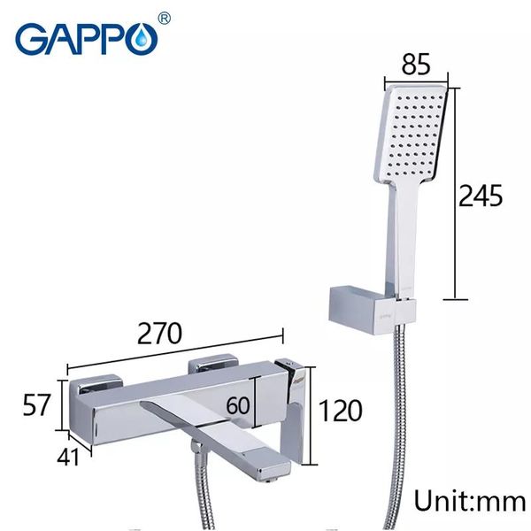 Змішувач для ванни GAPPO G3218, хром G3218 фото