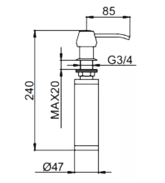 Дозатор для мыла Frap F405, встраиваемый в мойку, хром, 150 мл F405 фото