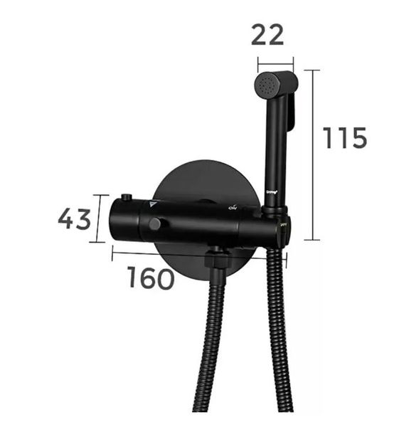 Гігієнічний душ GAPPO G7290-6 з термостатом та гачком, чорний G7290-6 фото