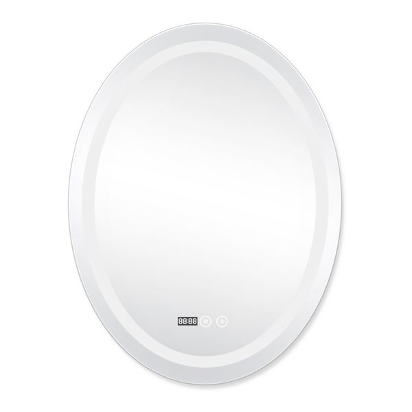 Дзеркало Qtap Mideya (DC-F801) 600х800 з LED-підсвічуванням Touch, з антизапотіванням, з годинником, димером, рег. яскравості QT2078F801W SD00034655 фото