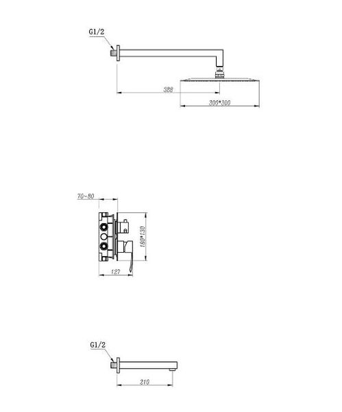 Встраиваемая душевая система GAPPO G7102 хром G7102 фото