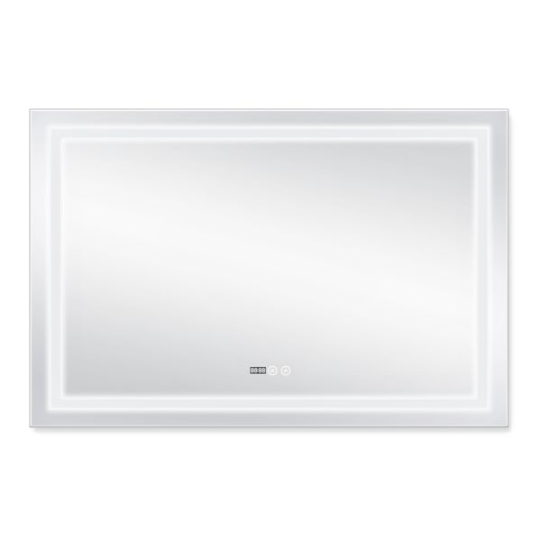 Дзеркало Qtap Mideya (DC-F613) 1200х800 з LED-підсвічуванням Touch, з антизапотіванням, з годинником, димером, рег. яскравості QT2078F613W SD00034659 фото