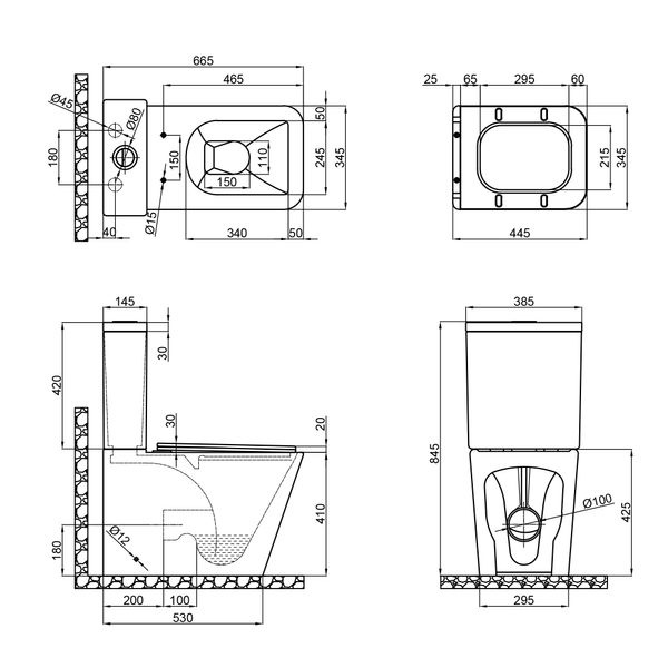 Унітаз-компакт Qtap Tern безобідковий з сидінням Soft-close QT17222093ARW SD00042533 фото