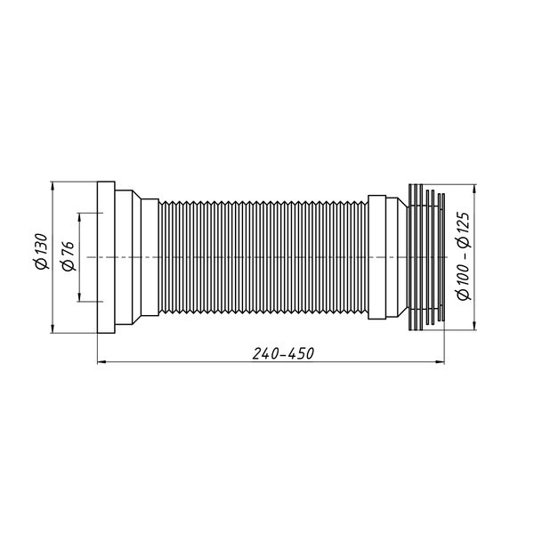 Гибкая труба для унитаза Lidz (WHI) 60 01 G001 01 длина 450 мм SD00042771 фото