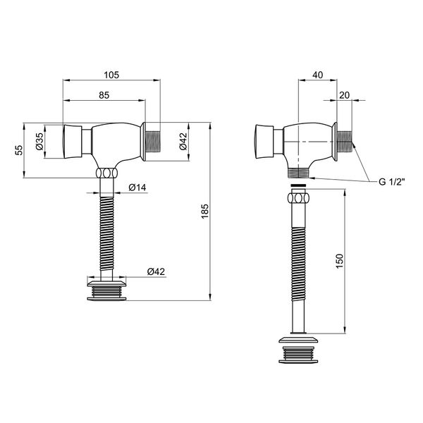 Сливной клапан порционный для писсуара Lidz Tech 903 LDTEC903CRM32529 Chrome SD00038632 фото