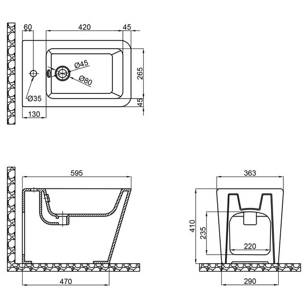 Біде підлогове Qtap Tern 560х360х400 White QT1744003CW SD00042534 фото