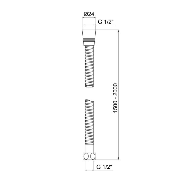 Шланг Lidz Niagara 13 1,5-2 м LDNIA13CRM35461 Chrome SD00041565 фото