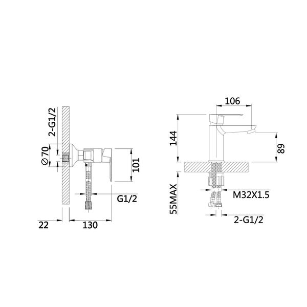 Набор смесителей Latwa 001 + Latwa 010 Chrome SD00052483 фото