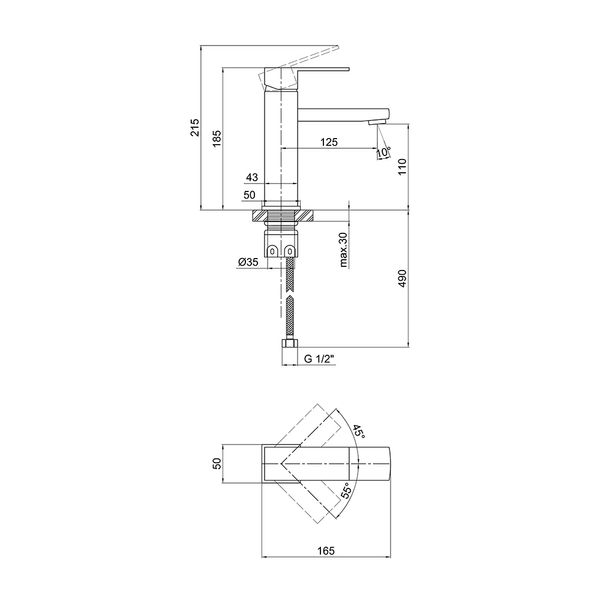 Змішувач для раковини Lidz Kubis 001F (k35) LDKUB001FNKS28534 Nickel SD00034631 фото